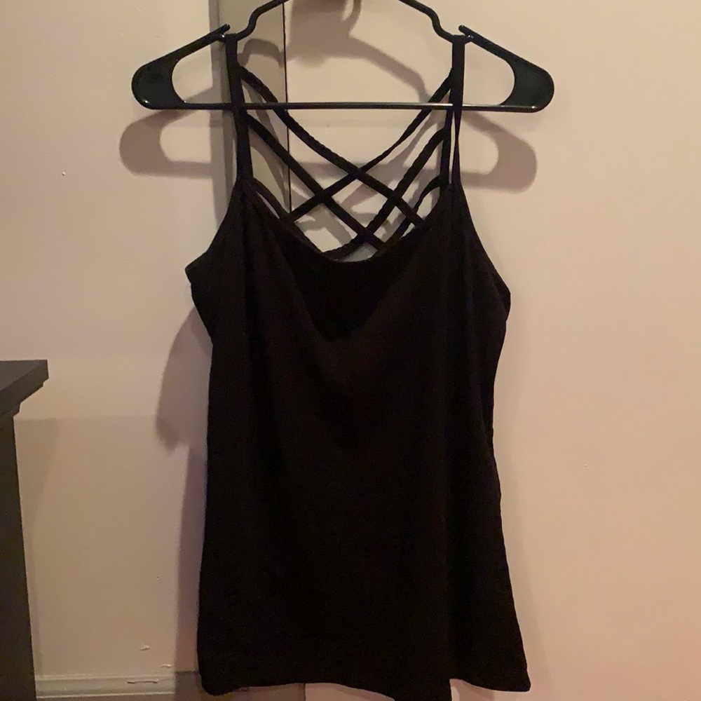 Black strappy tank top